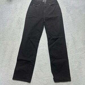 Rue 21 Womens Black Denim‎ Jeans Size 1 Relaxed Fit Wide Leg Y2K Boyfriend